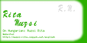 rita muzsi business card